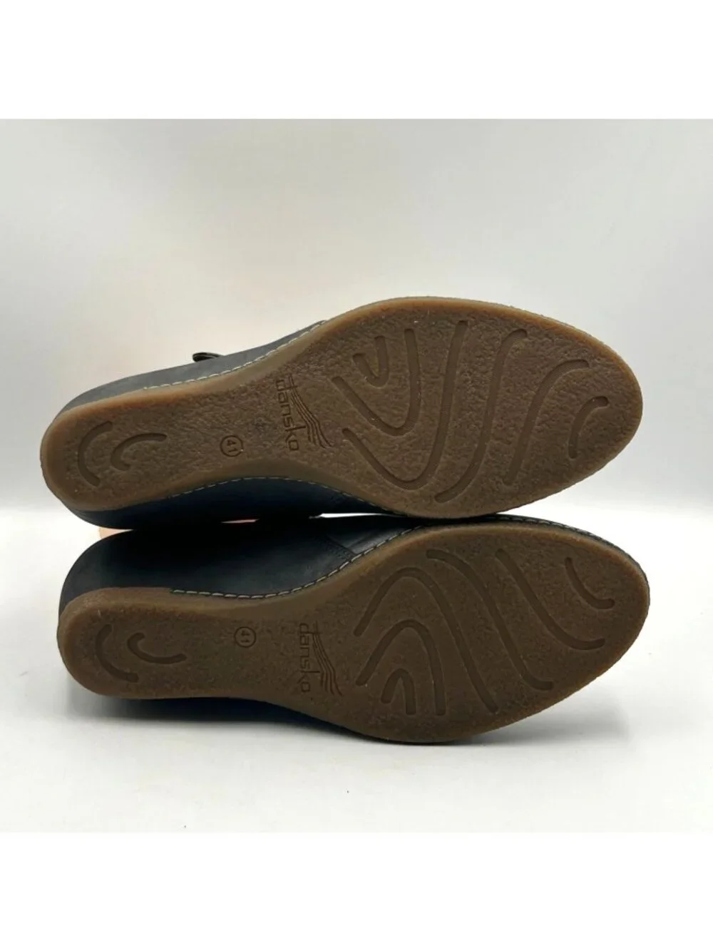 Dansko Women's Metallic Gray Leather Loralie Mary Jane Wedge Shoes Sz 10.5 3520